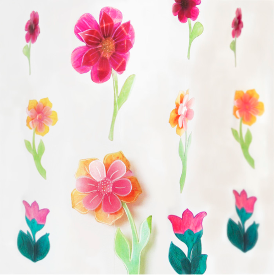 Repurposed Plastic Jug Flower Garlands