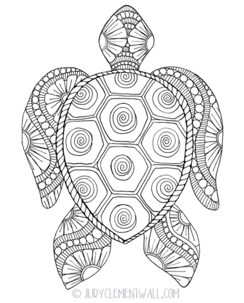 Gorgeous Sea Turtle Coloring Page