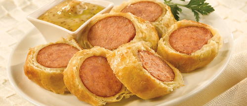 Honey Mustard Kielbasa Pigs-in-a-Blanket Honey Mustard Kielbasa Pigs-in-a-Blanket