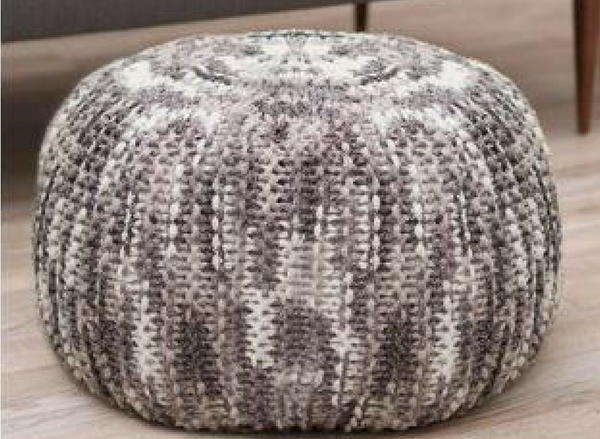 Knit Pouf with Pizzazz Knit Pouf with Pizzazz