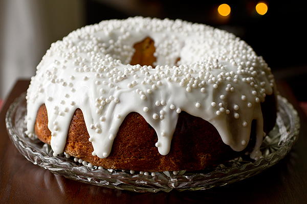 Cherry-Almond Winter Cake with Sour Cream Icing Cherry-Almond Winter Cake with Sour Cream Icing