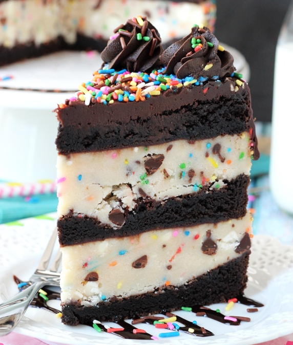 Cookie Dough Brownie Funfetti Cake Cookie Dough Brownie Funfetti Cake