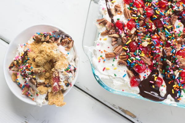 No-Bake Banana Split Dessert No-Bake Banana Split Dessert
