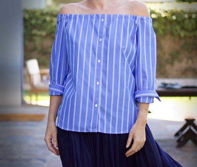Off-the-Shoulder Refashioned Blouse Tutorial