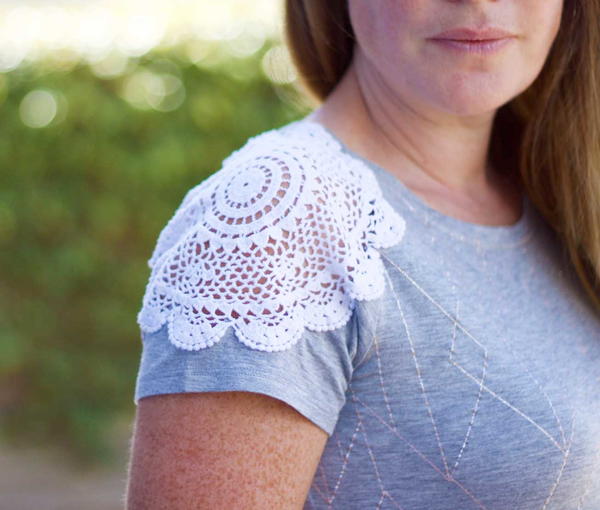 Upcycled Lace Shoulder Top Tutorial Upcycled Lace Shoulder Top Tutorial