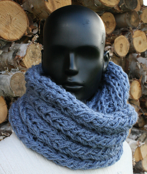 Faux Cable Knit Infinity Scarf