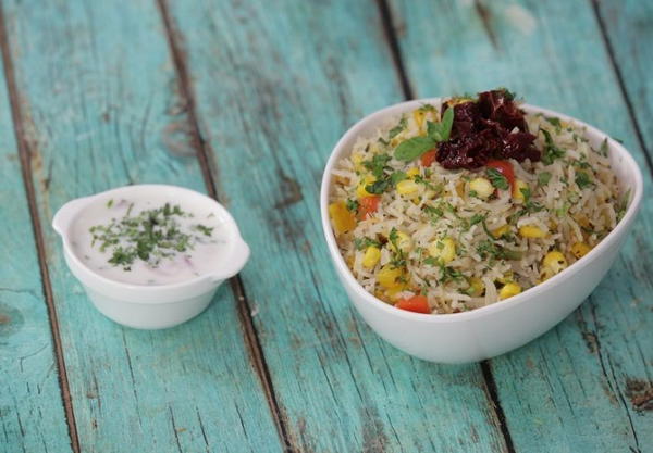 Corn Capsicum Pulao Corn Capsicum Pulao