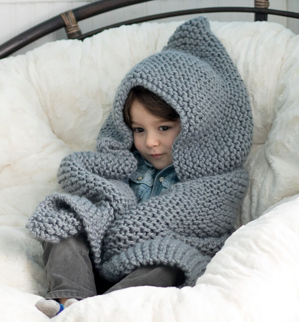 Slate Hooded Baby Blanket Slate Hooded Baby Blanket