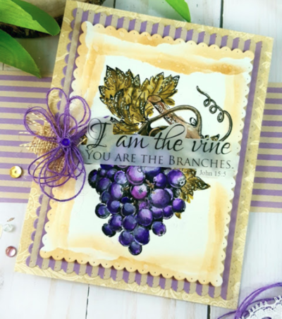 I Am the Vine Religious Stamps Card Design