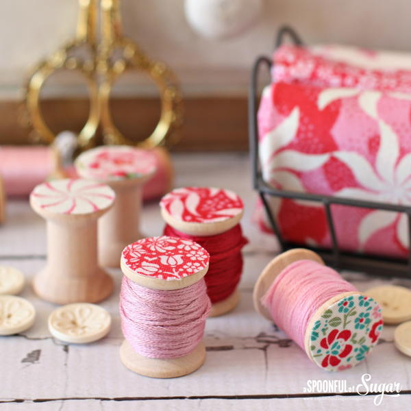 Scrap Fabric Bobbin Decor Tutorial Scrap Fabric Bobbin Decor Tutorial