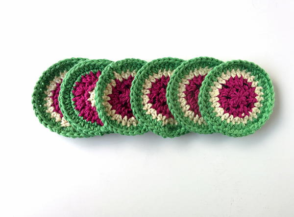 Watermelon Crochet Coasters Watermelon Crochet Coasters