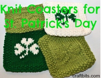 St Patricks Day Knit Coasters