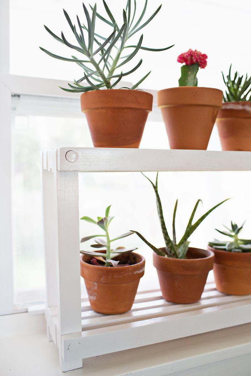 DIY Window Plant Shelf | CheapThriftyLiving.com