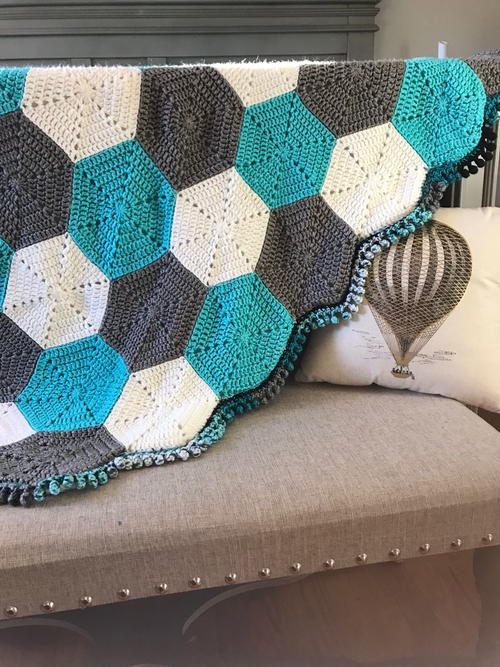 Hexagon Baby Blanket Pattern Hexagon Baby Blanket Pattern