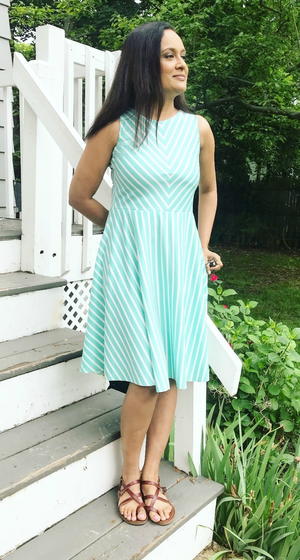 Mixed Stripe Flare Dress Mixed Stripe Flare Dress