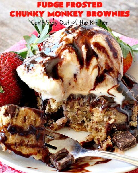 Fudge Frosted Chunky Monkey Brownies Fudge Frosted Chunky Monkey Brownies