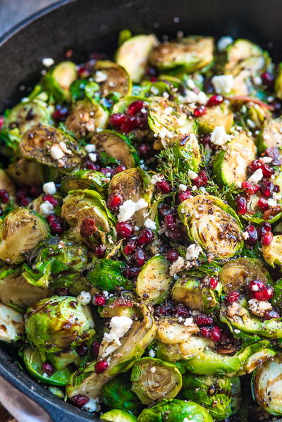 Balsamic Brussels Sprouts with Feta Cheese