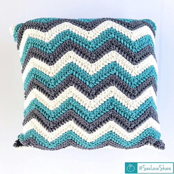 Crochet Chevron Pillow Crochet Chevron Pillow