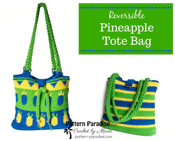 Reversible Pineapple Tote Bag Reversible Pineapple Tote Bag