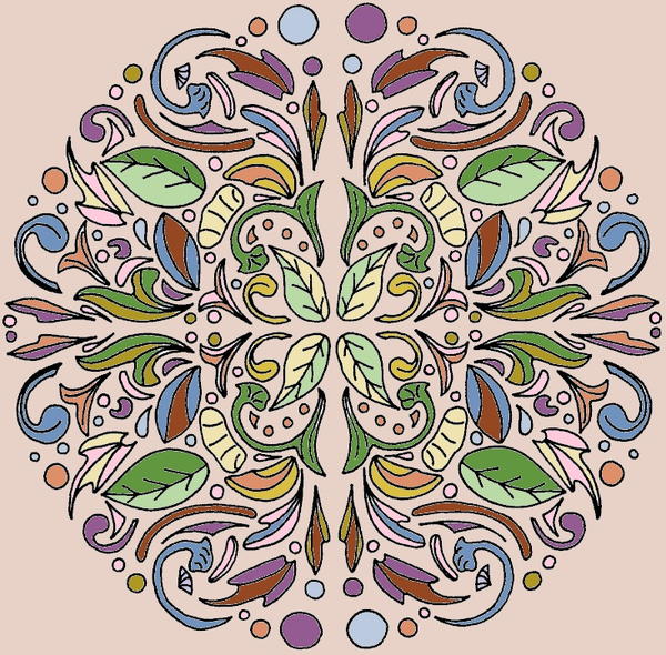 Swirling Leaves Relaxing Mandala Adult Coloring Page Swirling Leaves Relaxing Mandala Adult Coloring Page