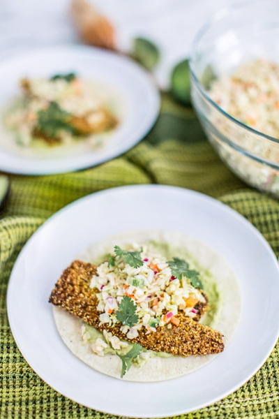 Baja Fish Tacos with Avocado Crema Baja Fish Tacos with Avocado Crema