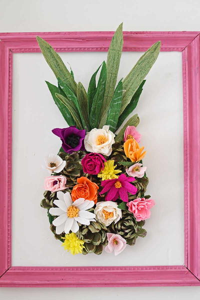 Pineapple Paper Flower Wall Decoration