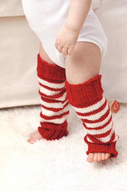 Candy Cane DIY Baby Leg Warmers