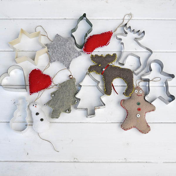 Cookie Cutter Repurposed Sweater Christmas Decorations