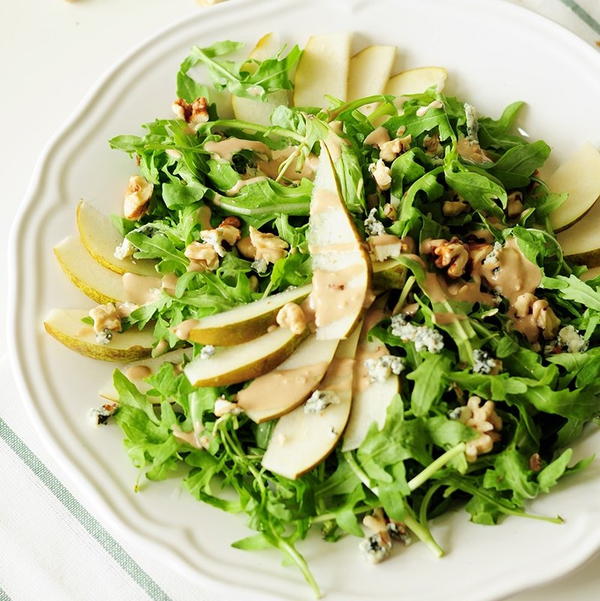 Arugula Pear Salad with Tahini Dressing Arugula Pear Salad with Tahini Dressing