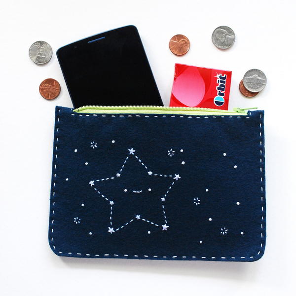 Cute Constellations Zippered Pouch Pattern Cute Constellations Zippered Pouch Pattern