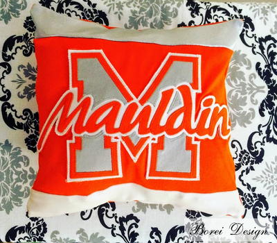 DIY Upcycled Patchwork Cheer Uniform Pillow