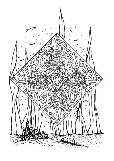 Coral Reef Slice of Life Adult Coloring Page Coral Reef Slice of Life Adult Coloring Page