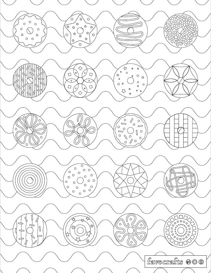 Sprinklicious Donut Coloring Page Favecrafts Com