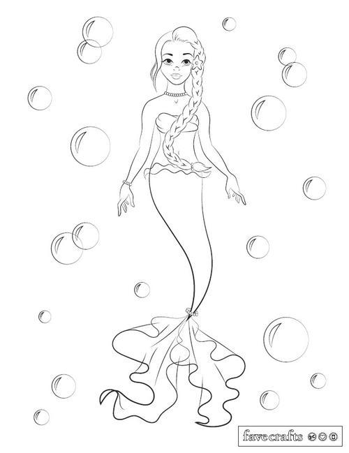 Bubbly Mermaid Coloring Page Bubbly Mermaid Coloring Page