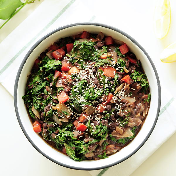 Warm Black Bean Salad with Kale and Tomatoes Warm Black Bean Salad with Kale and Tomatoes