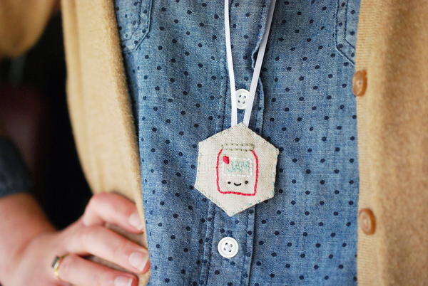 DIY Embroidered Hexagon Necklace DIY Embroidered Hexagon Necklace