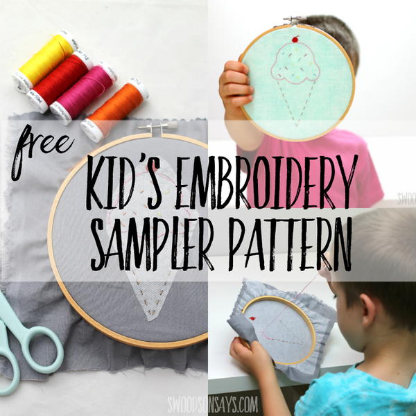 Kids Embroidery Pattern Kid's Embroidery Pattern