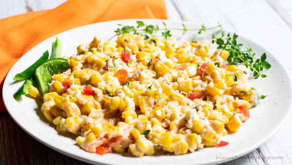 Fresh Corn with Shrimp Feta Peppers Fresh Corn with Shrimp, Feta & Peppers