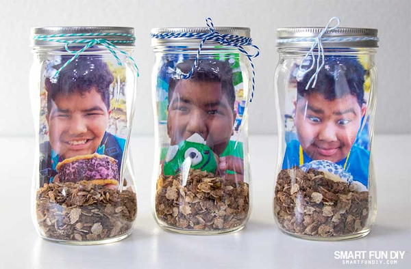 Scented Mason Jar Photo Holder Scented Mason Jar Photo Holder