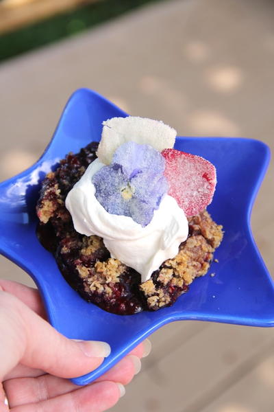 Blackberry Galette and Crisp with Lavender Whipped Cream and Sugared Flowers Blackberry Galette and Crisp with Lavender Whipped Cream and Sugared Flowers