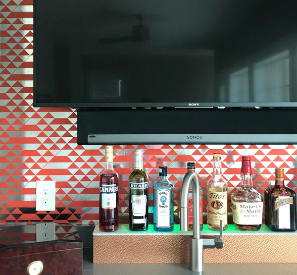 Metallic Wallpapered Accent Wall Metallic Wallpapered Accent Wall