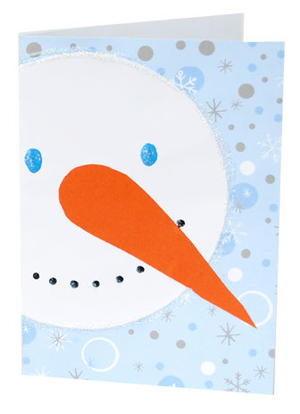 Snowman with Carrot Nose Greeting Card