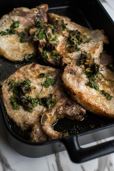 Garlic Herb Brown Sugar Pork Chops