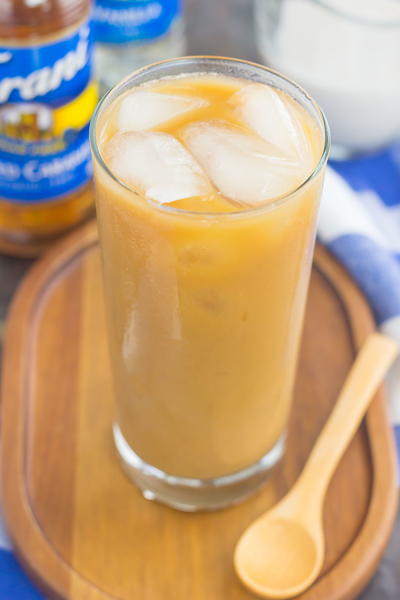 Salted Caramel Almond Iced Coffee