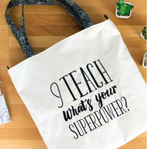 Teachers Tote Bag Pattern with Zipper