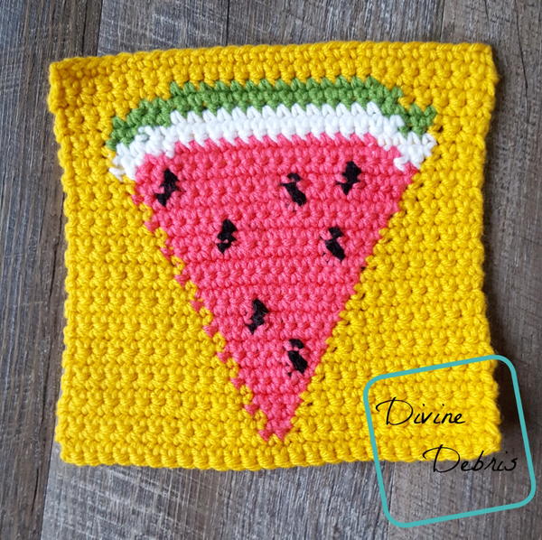 8 Tapestry Watermelon Afghan Square 8" Tapestry Watermelon Afghan Square