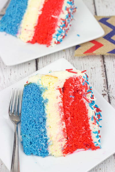 Summer Red White and Blue Cheesecake Cake