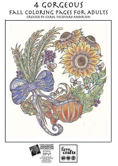4 Gorgeous Fall Coloring Pages for Adults