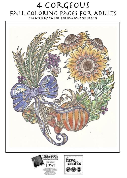 4 Gorgeous Fall Coloring Pages For Adults Pdf Favecrafts Com