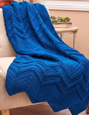 Elegant Blue Ripples Throw